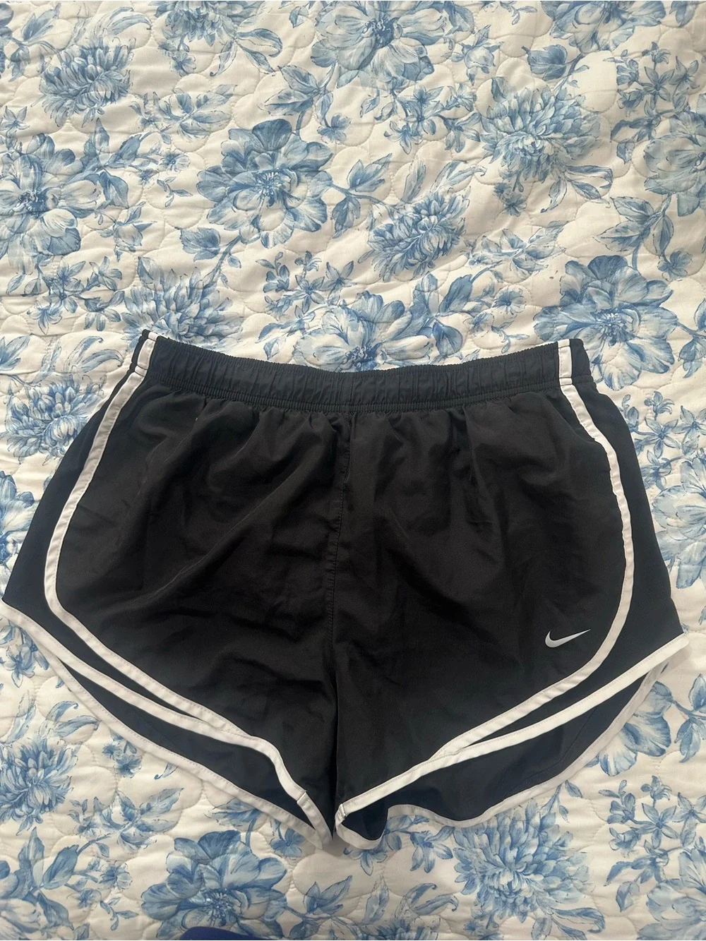 Nike Black Athletic Shorts with White Trim